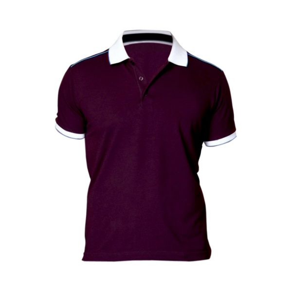 Maroon Collar Mens T-shirts - Polestar Garments