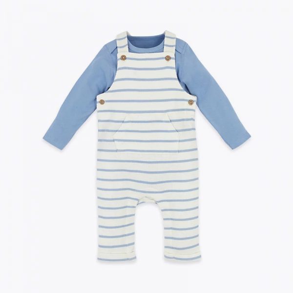 Pretty-Comfortable-2-Piece-Cotton-Striped-Dungarees-Baby-Clothes - Polestar Garments