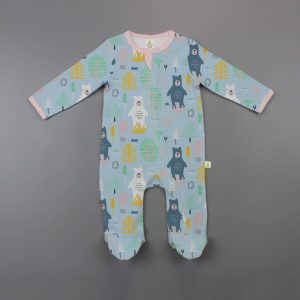 Arctic Bear Zipsuit Long Sleeve with Feet-imababywear