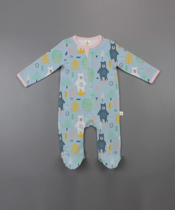 Arctic Bear Zipsuit Long Sleeve with Feet-imababywear