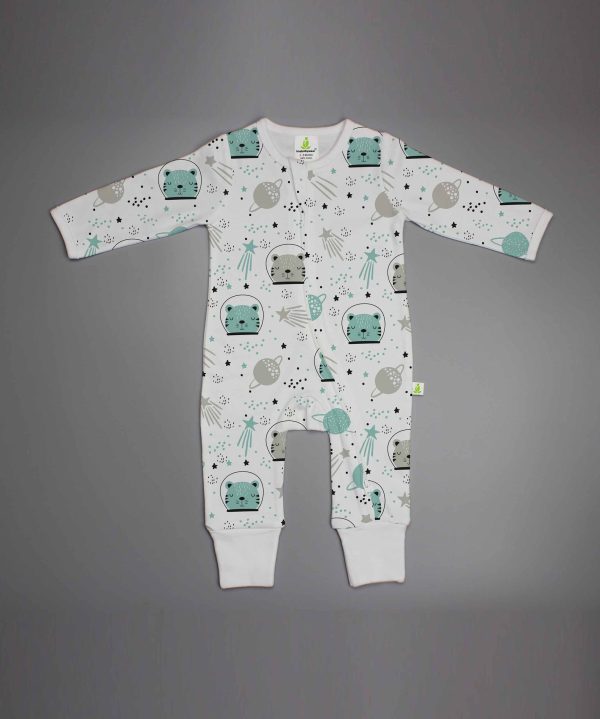 Astronaut Cat Long Sleeve Zipsuit-imababywear