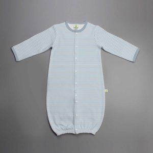 Cool Blue Stripes Convertible Sleepsuit-imababywear