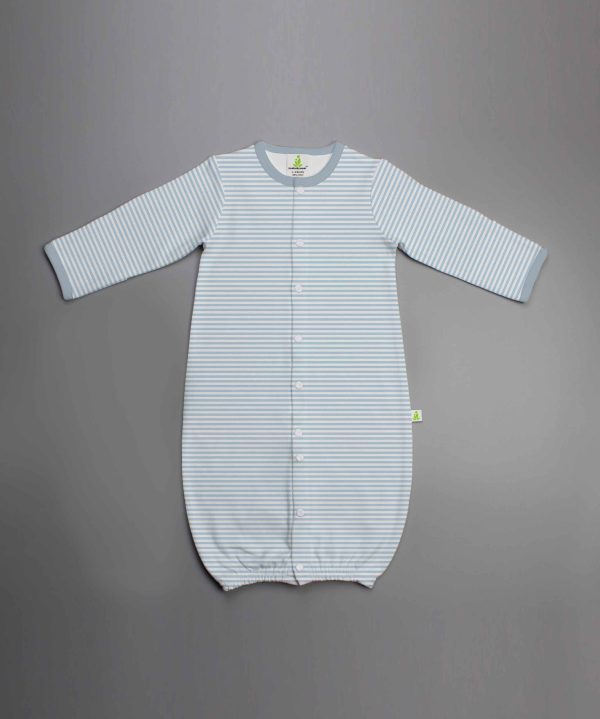 Cool Blue Stripes Convertible Sleepsuit-imababywear