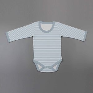 Cool Blue Stripes Full Sleeve Bodysuit-imababywear