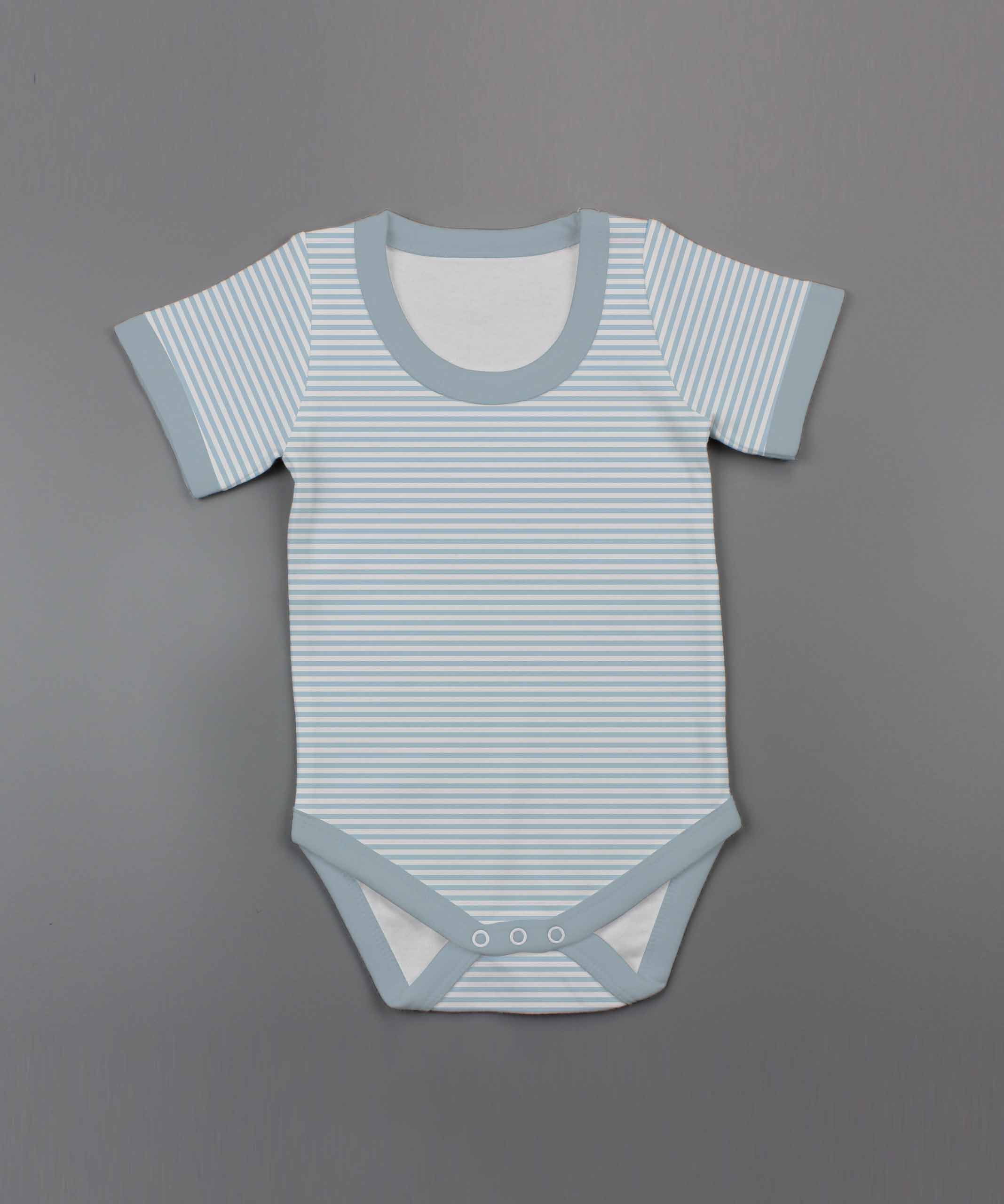 Cool Blue Stripes Half Sleeve Bodysuit – PoleStar Garments