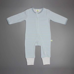 Blue Stripes Long Sleeve Zipsuit-imababywear
