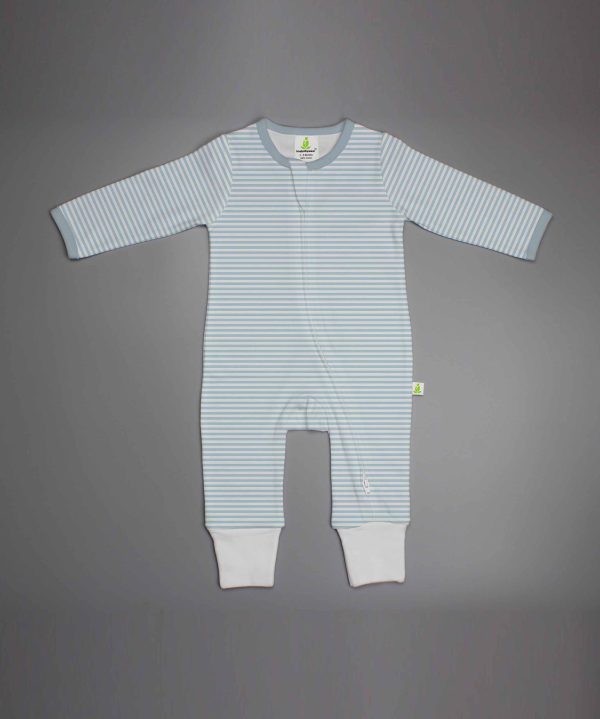 Blue Stripes Long Sleeve Zipsuit-imababywear