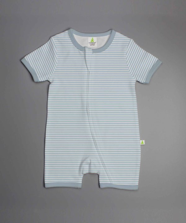 Blue Stripes Shortsleeve Zipsuit-imababywear