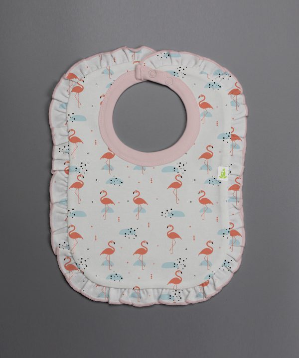 Caribbean Flamingo Frill Bib-imababywear
