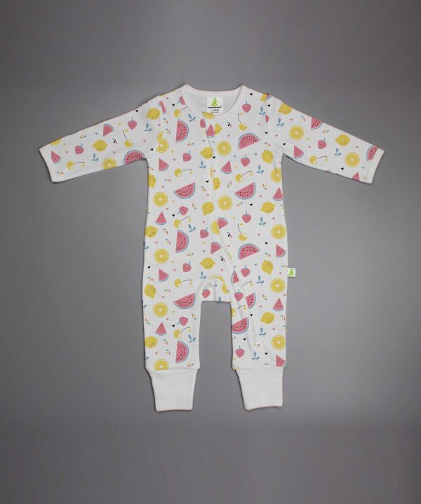 Citrus Melon Long Sleeve Zipsuit - imababywear