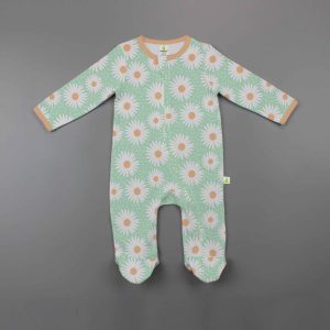 Daisy Valley Long Sleeve Zipsuit with Feet-imababywear