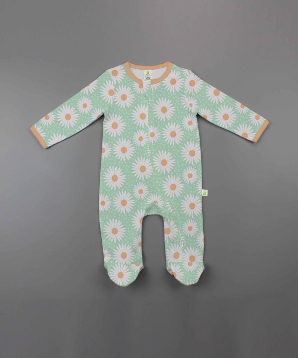 Daisy Valley Long Sleeve Zipsuit with Feet-imababywear