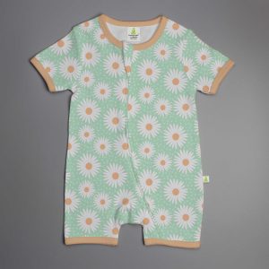 Daisy Valley Shortsleeve Zipsuit-imababywear