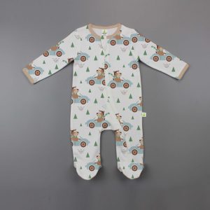 Forest Drive Long Sleeve Zipsuit With Feet - imababywear