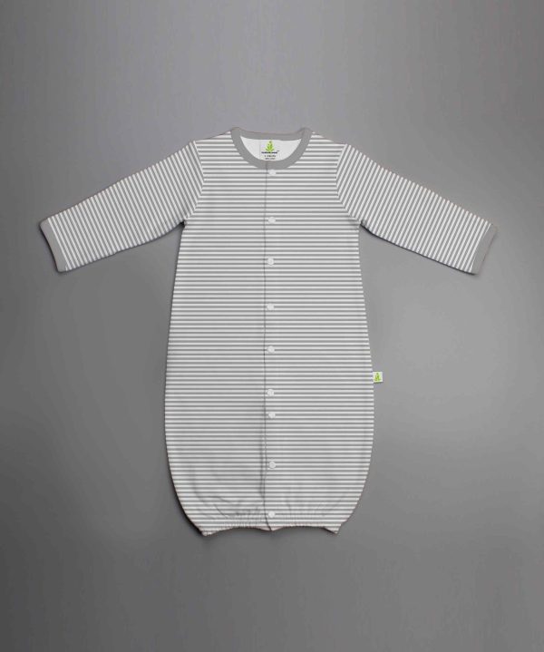 Grey Stripes Convertible Sleepsuit-imababywear