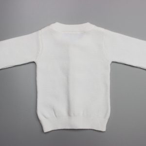 White Knitted Cardigan-imababywear