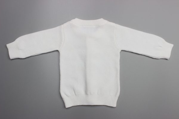 White Knitted Cardigan-imababywear