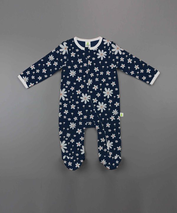 Little Jasmine Long Sleeve Zipsuit with Feet-imababywear