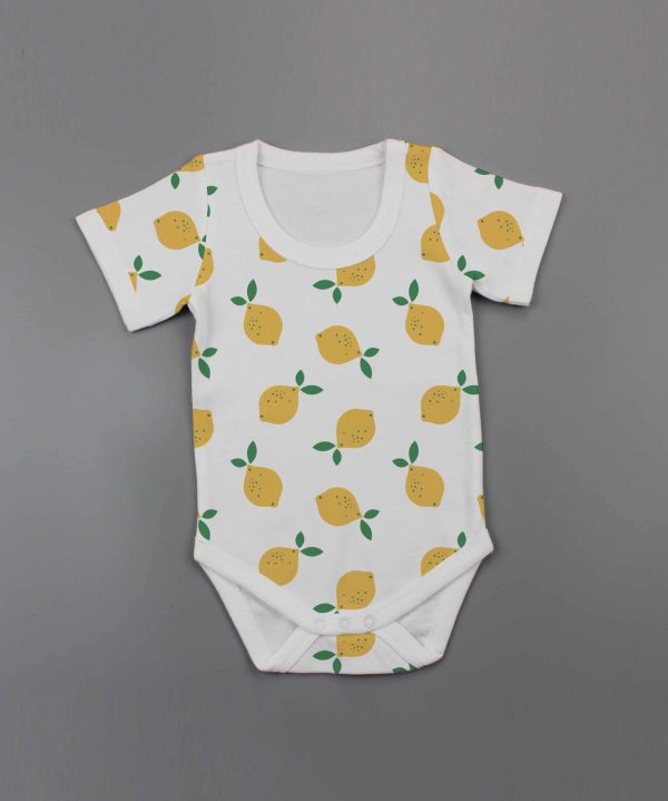 Little Lemons Half Sleeve Bodysuit-imababywear