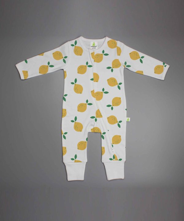 Little Lemons Long Sleeve Zipsuit-imababywear