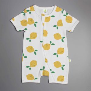 Little Lemons Short Sleeve Zipsuit-imababywear