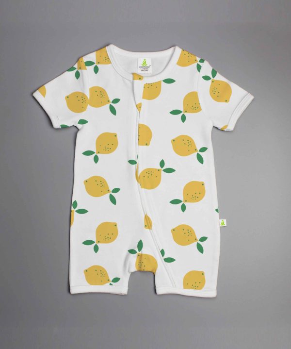 Little Lemons Short Sleeve Zipsuit-imababywear