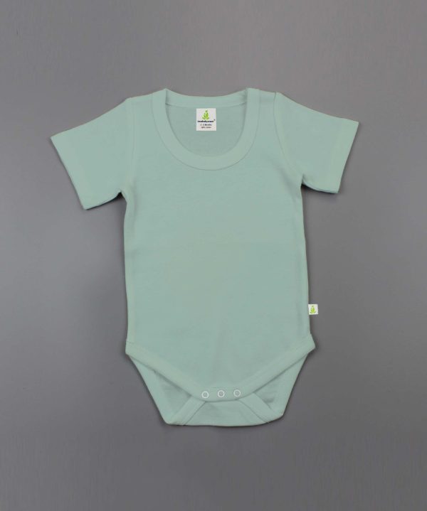 Olive Green Half Sleeve Bodysuit - imababywear