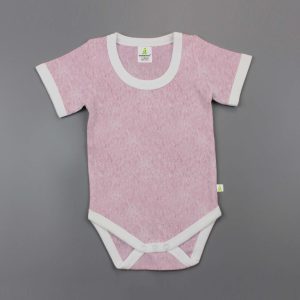 Pink Marl Half Sleeve Bodysuit - imababywear