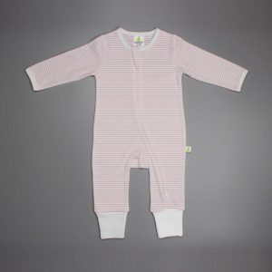 Pink Stripes Long Sleeve Zipsuit - imababywear