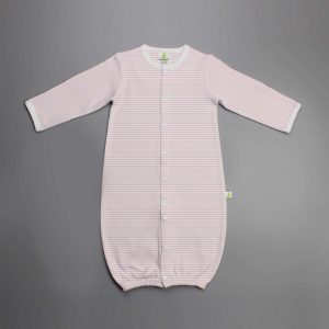 Pink Stripes Convertible Sleepsuit - imababywear