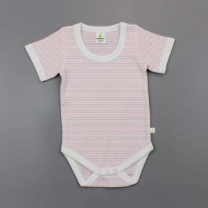 Pink Stripes Half Sleeve Bodysuit - imababywear