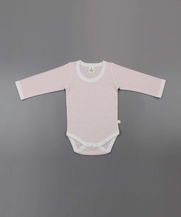 Pink Stripes Full Sleeve Bodysuit - imababywear