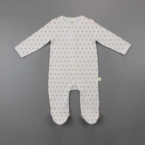 Polka Dots Long Sleeve Zipsuit with Feet-imababywear