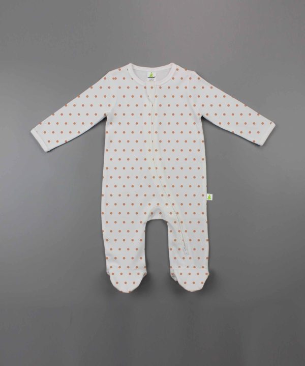 Polka Dots Long Sleeve Zipsuit with Feet-imababywear