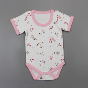 Red Bloom Half Sleeve Bodysuit-imababywear