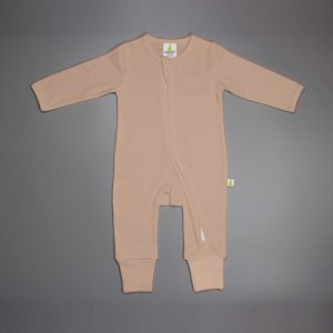 Sand Stone Long Sleeve Zipsuit - imababywear