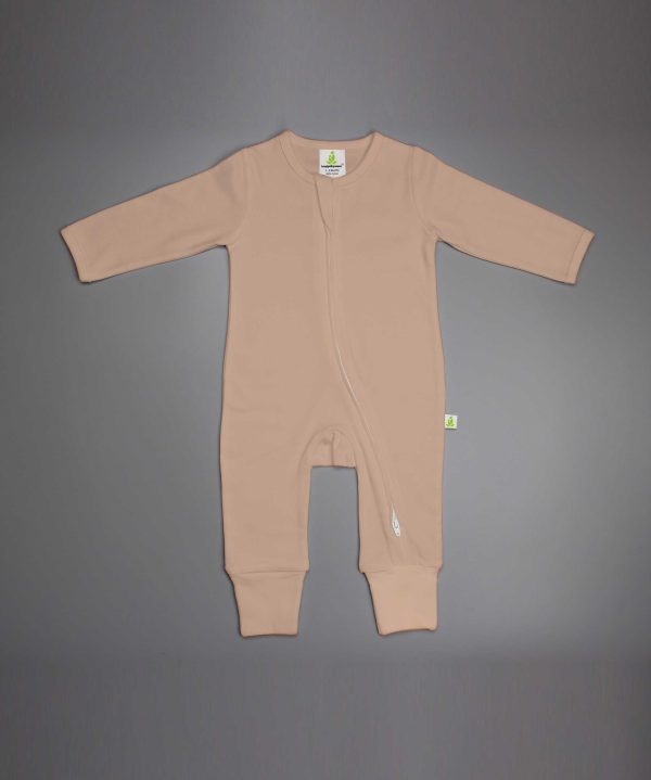 Sand Stone Long Sleeve Zipsuit - imababywear