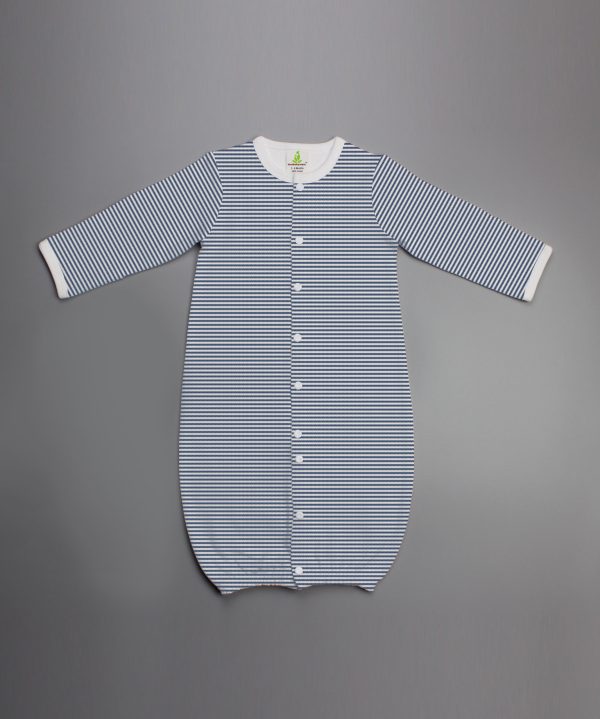 Sapphire Stripes Convertible Sleepsuit-imababywear