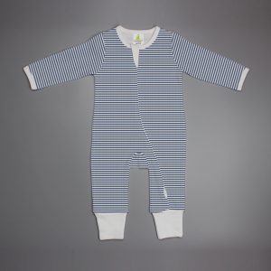 Sapphire Stripes Long sleeve Zipsuit-imababywear