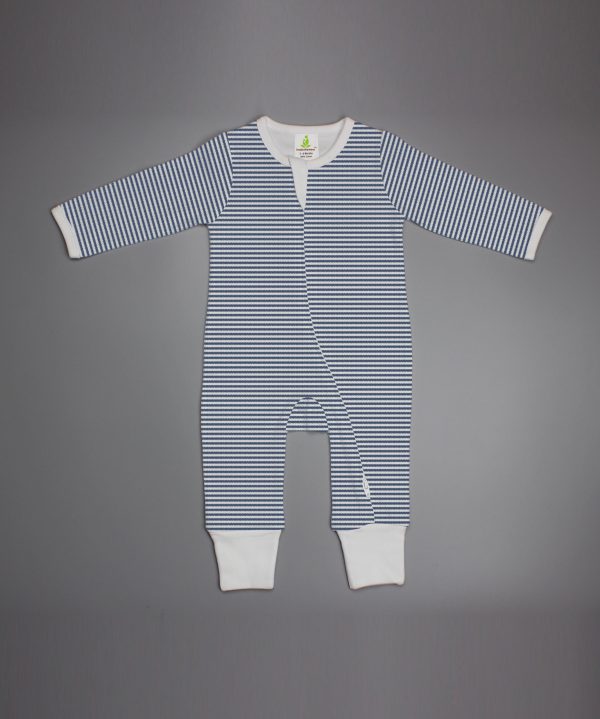 Sapphire Stripes Long sleeve Zipsuit-imababywear