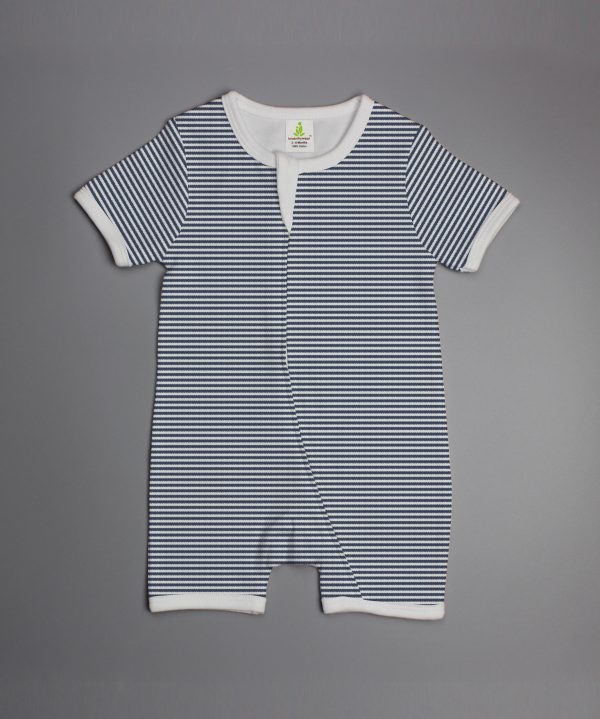 Sapphire Stripes short sleeve zipsuit-imababywear