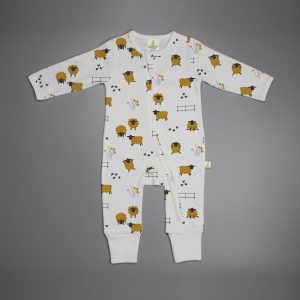 Sheep Pen Long Sleeve Zipsuit - imababywear