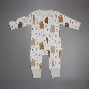 Woodland Bear Long Sleeve Zipsuit - imababywear