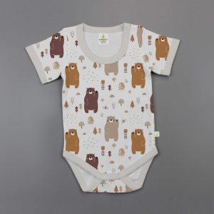 Woodland Bear Half Sleeve Bodysuit - imababywear