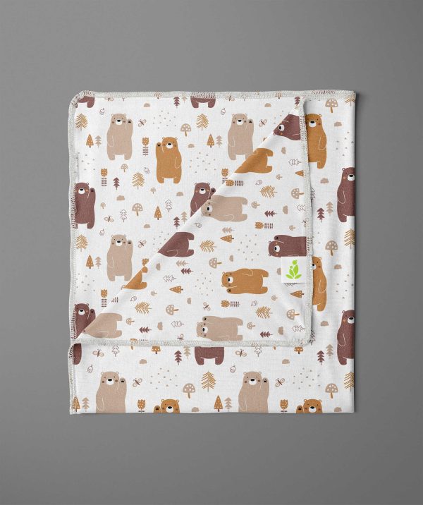 Woodland Bear Receiving Blanket - imababywear