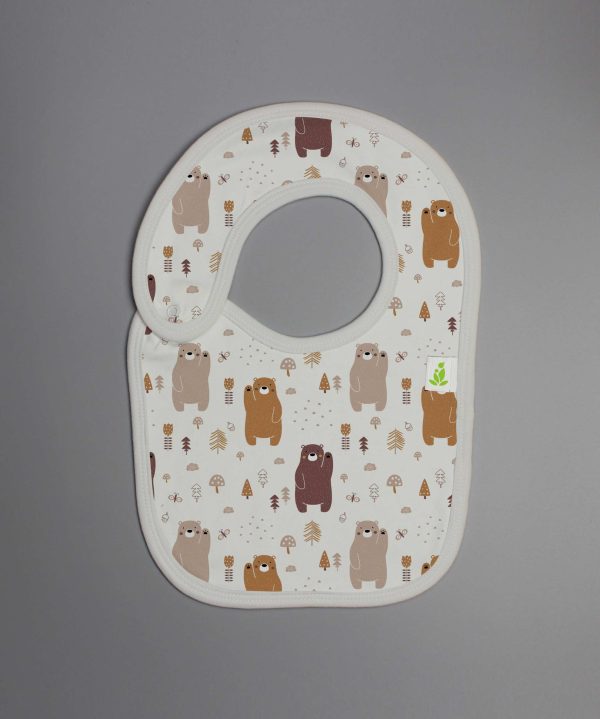 Woodland Bear Reversible Bib - imababywear