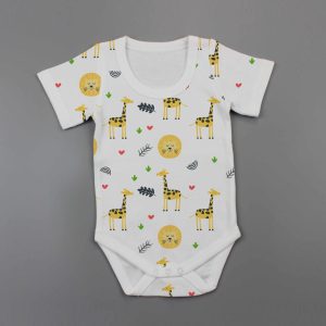 Yellow Forest Half Sleeve Bodysuit -imababywear