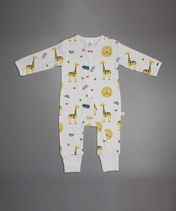 Yellow Forest Long Sleeve Zipsuit-imababywear