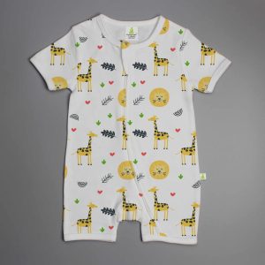 Yellow Forest Shortsleeve Zipsuit-imababywear