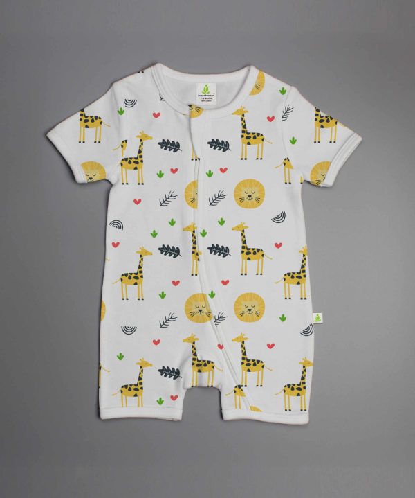 Yellow Forest Shortsleeve Zipsuit-imababywear